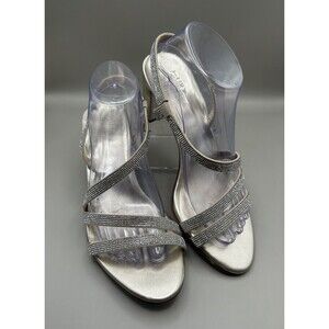 Naturalizer Vanessa2 Womens Strappy Heeled Sandals Rhinestone Champagne Sz 10M